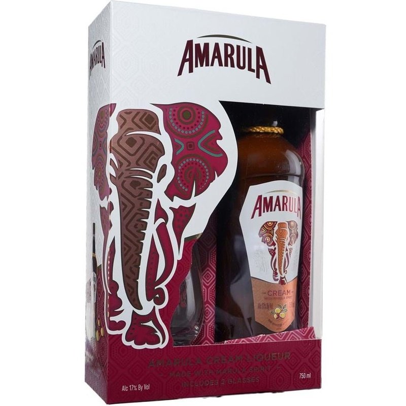 Amarula Cream Liqueur w/ 2 Glasses Gift Pack - ShopBourbon.com