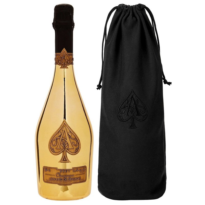 Armand de Brignac Ace of Spades Brut Gold Champagne Velvet Bag - ShopBourbon.com