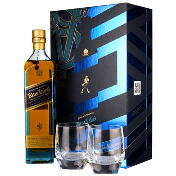 Johnnie Walker Blue Label Blended Scotch Whisky with Glasses Gift Set - ShopBourbon.com