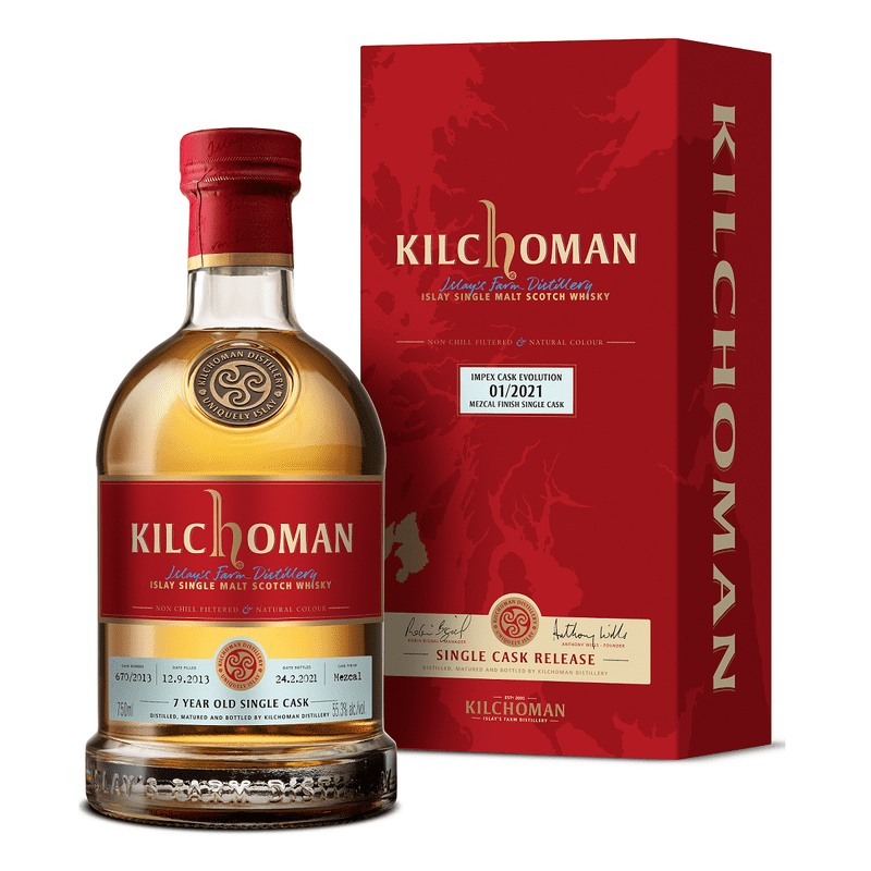 Kilchoman Impex Cask Evolution 01/2021 7 Year Old Mezcal Finish Single Cask Islay Single Malt Scotch Whisky - ShopBourbon.com