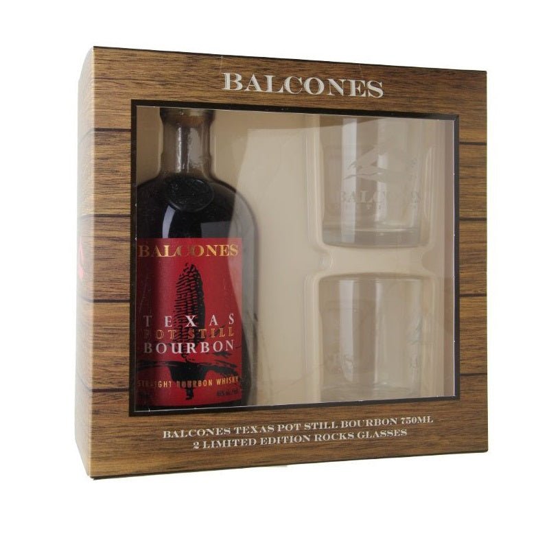 Balcones Texas Pot Still Straight Bourbon Whisky Gift Box w/Rocks Glasses - ShopBourbon.com