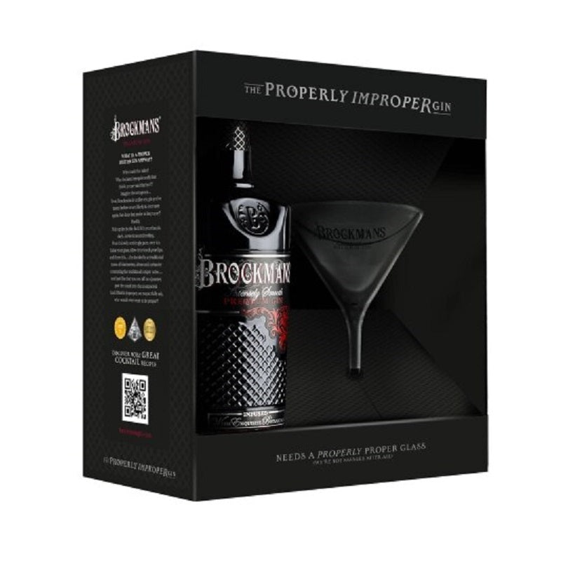 Brockmans Premium Gin with Martini Glass Gift Set - ShopBourbon.com