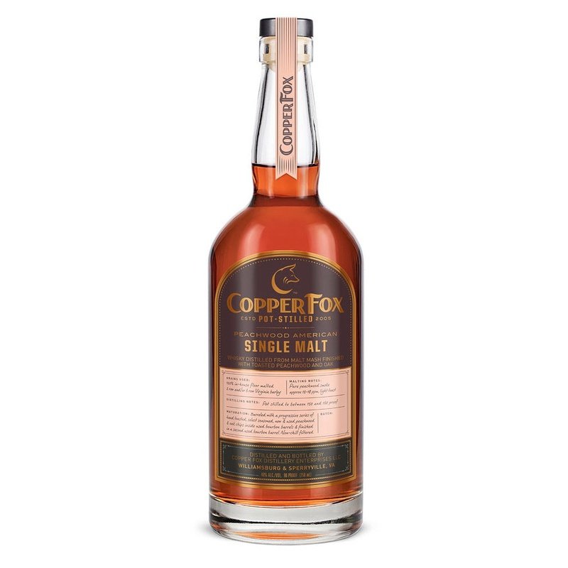 Copper Fox Peachwood American Single Malt Whisky - ShopBourbon.com