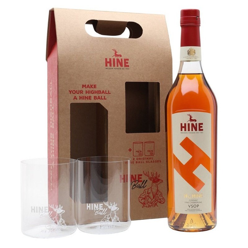 H by Hine V.S.O.P. Cognac with 2 Hine Ball Glasses - ShopBourbon.com