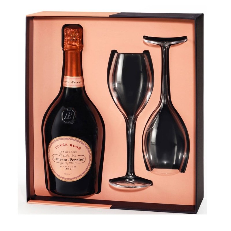 Laurent-Perrier Cuvée Rosé Brut Champagne with 2 Glasses Gift Box - ShopBourbon.com