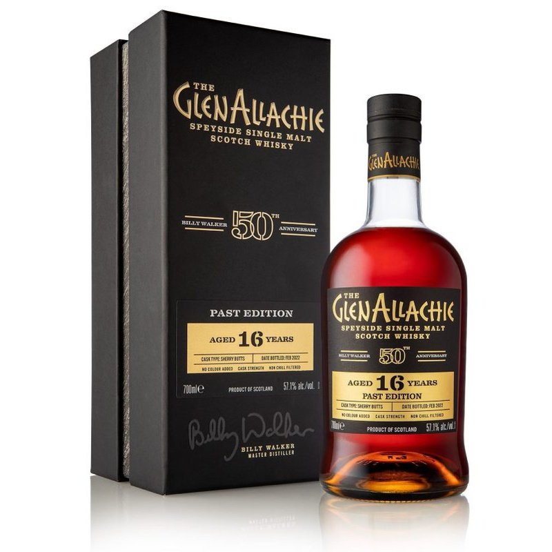The GlenAllachie Billy Walker 50th Anniversary 'Past Edition' 16 Year Old Sherry Cask Speyside Single Malt Scotch Whisky - ShopBourbon.com