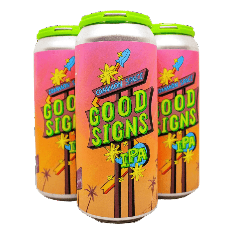 Common Space 'Good Signs' West Coast IPA Beer 4-pack Cans - ShopBourbon.com