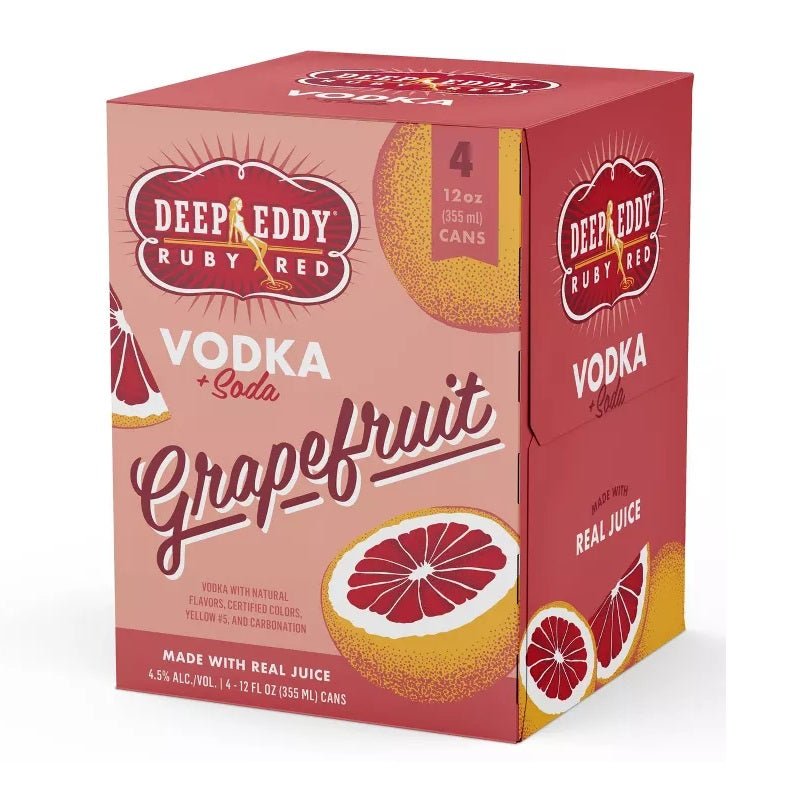 Deep Eddy Ruby Red Vodka + Soda Grapefruit 4-Pack - ShopBourbon.com