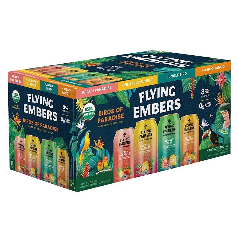 Flying Embers 'Birds of Paradise' Hard Kombucha Variety 8-Pack - ShopBourbon.com