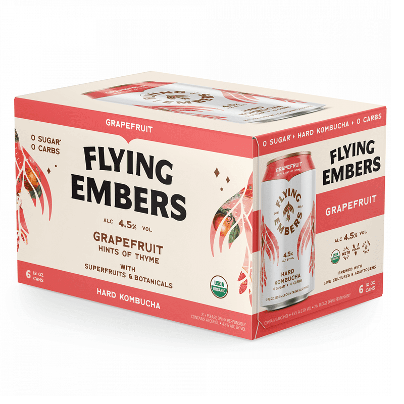 Flying Embers Grapefruit Thyme Hard Kombucha 6-Pack - ShopBourbon.com