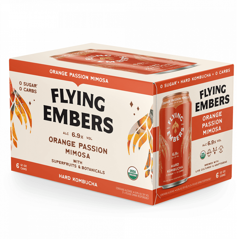 Flying Embers Orange Passion Mimosa Hard Kombucha 6-Pack - ShopBourbon.com