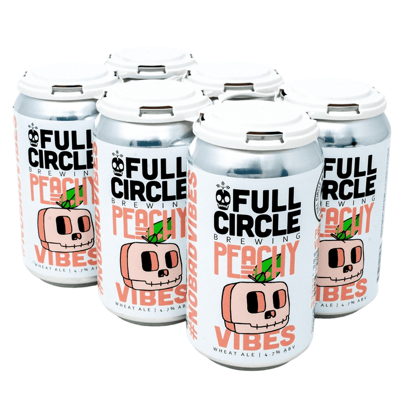 Full Circle Brewing Co. 'Peachy Vibes' Wheat Ale Beer 6-Pack - ShopBourbon.com