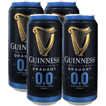 Guinness 0 Non-Alcoholic Draught Stout 4-pack Cans - ShopBourbon.com