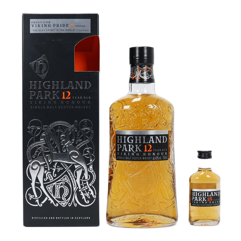 Highland Park 12 Year Old Viking Honour + 18 Year Old Viking Pride 50ml Single Malt Scotch Whiskey Gift Pack - ShopBourbon.com