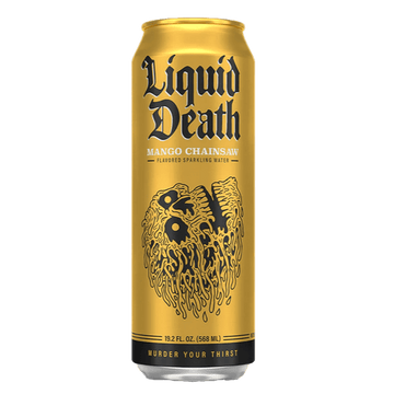 Liquid Death Chainsaw Mango Flavored Sparkling Water - ShopBourbon.com