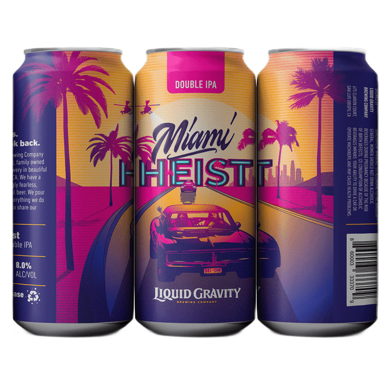 Liquid Gravity Brewing Co. Miami Heist Hazy DIPA Beer 4-Pack - ShopBourbon.com