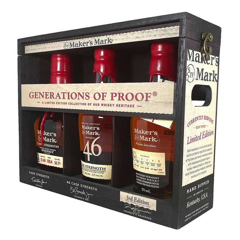 Maker's Mark 'Generation of Proof' Private Selection / 46 CS / Cask Strength 3-Pack 375ml - ShopBourbon.com