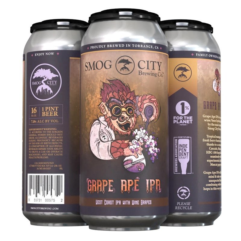 Smog City Brewing Co. 'Grape Ape' IPA Beer 4-Pack - ShopBourbon.com