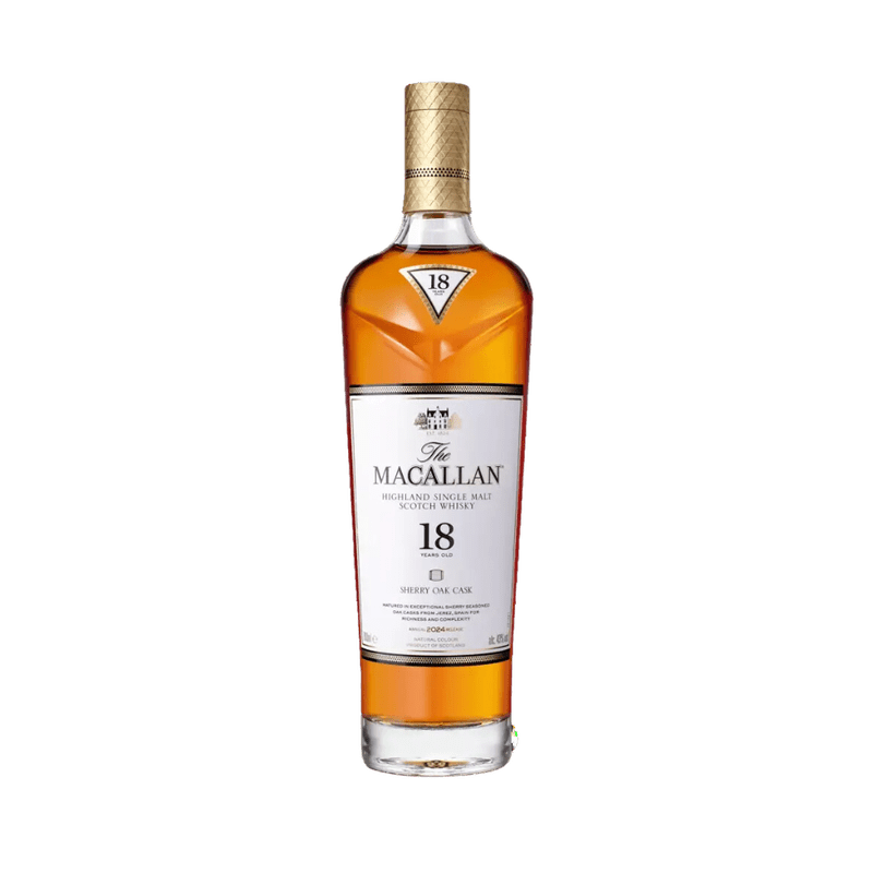 The Macallan 18 Year Old Sherry Oak Cask Highland Single Malt Scotch Whisky 2024 Edition - ShopBourbon.com