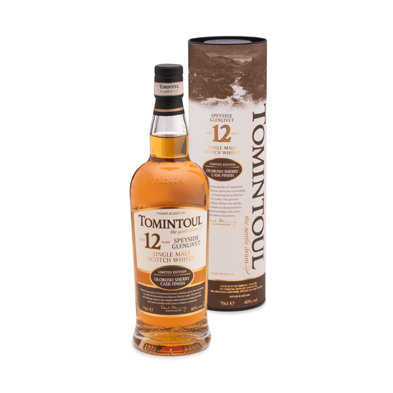 Tomintoul 12 Year Old Oloroso Sherry Cask Finish Speyside Glenlivet Single Malt Scotch Whisky - ShopBourbon.com