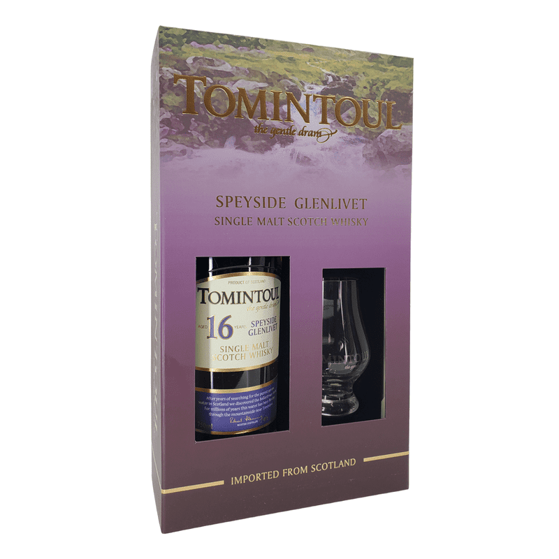 Tomintoul 16 Year Old Speyside Single Malt Scotch Whisky w/Glass Gift Set - ShopBourbon.com