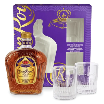 Crown Royal Canadian w/ Holiday Deluxe Rocks Glass Set - ShopBourbon.com