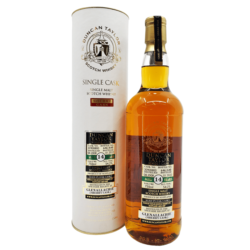 Duncan Taylor 14 Year Old Glenallachie 2008 Sherry Cask Single Malt Scotch Whisky - ShopBourbon.com