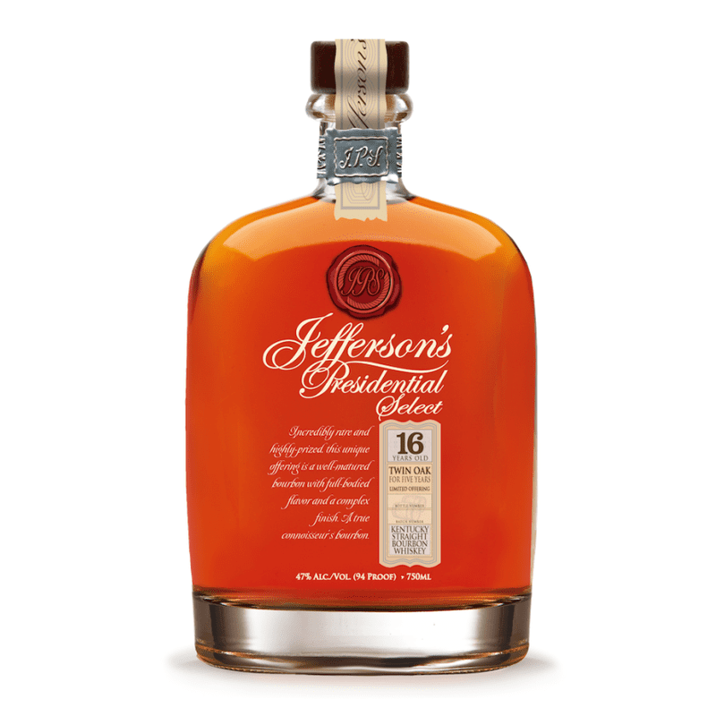 Jefferson's Presidential Select Twin Oak 16 Years Old Kentucky Straight Bourbon Whiskey - ShopBourbon.com