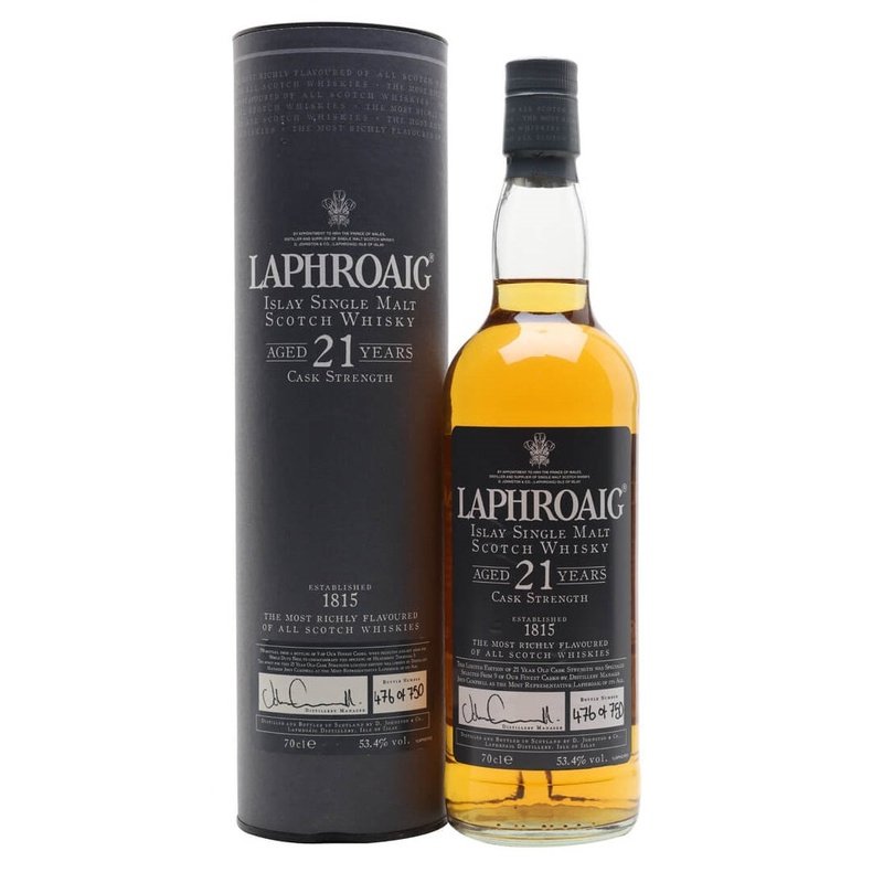 Laphroaig 21 Year Old Cask Strength Islay Single Malt Scotch Whisky - ShopBourbon.com