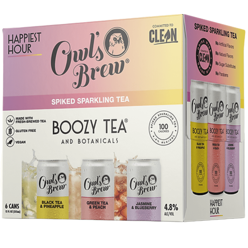 Owl's Brew 'Happiest Hour' Boozy Tea Variety 6-Pack - ShopBourbon.com
